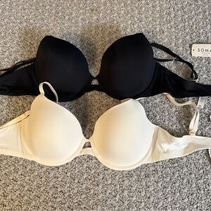 Soma Black and Cream Bra Duo
